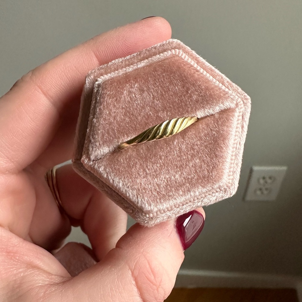 Mini Croissant Ring, 18k Yellow Gold, Size 10